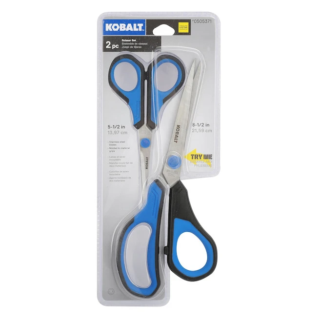 Jeu De 2 Ciseaux En Acier Kobalt, Noir Et Bleu 2 Jeu De 2 Ciseaux En Acier Kobalt, Noir Et Bleu – Image 2