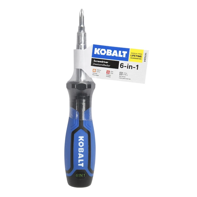Tournevis 6 En 1 Kobalt, Acier Et Plastique 1 Tournevis 6 En 1 Kobalt, Acier Et Plastique