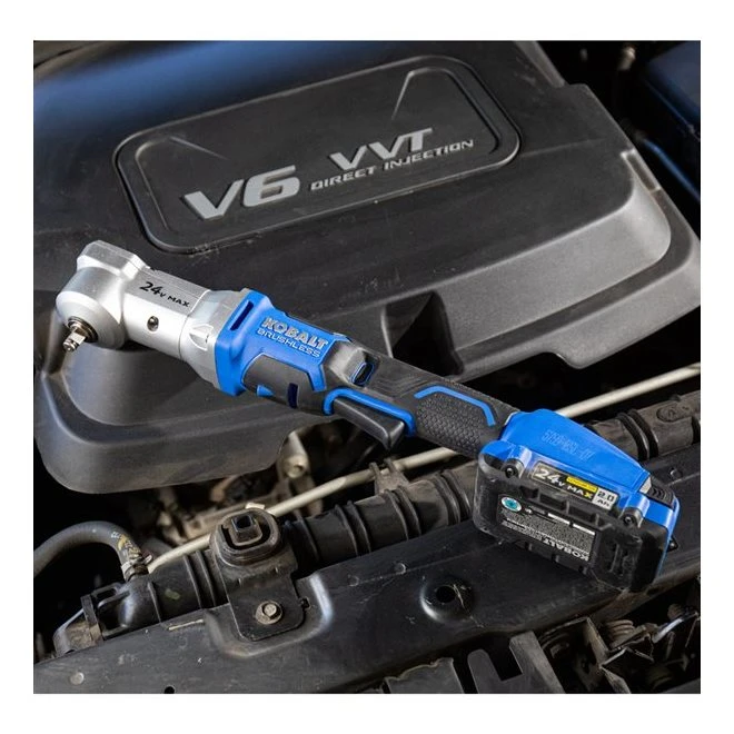 Clé à Chocs à Angle Droit Kobalt 24-V Max, Moteur Sans Balai, Mandrin De 3/8 Po, Sans Fil, Outil Seul Sans Batterie 5 Clé à Chocs à Angle Droit Kobalt 24-V Max, Moteur Sans Balai, Mandrin De 3/8 Po, Sans Fil, Outil Seul Sans Batterie – Image 5