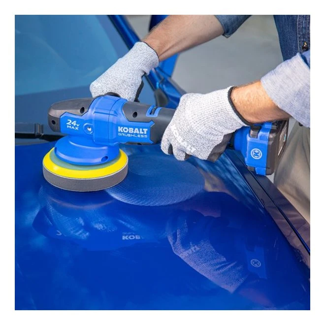 Polisseuse à Moteur Sans Balai Kobalt 24 V Max De 6 Po, 3 Tampons Inclus, Bleue Et Noire, Outil Seul Sans Batterie 5 Polisseuse à Moteur Sans Balai Kobalt 24 V Max De 6 Po, 3 Tampons Inclus, Bleue Et Noire, Outil Seul Sans Batterie – Image 5